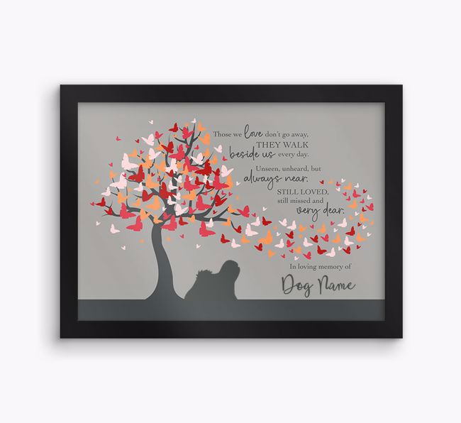 Butterfly tree, in loving memory: Personalised {breedFullName} Framed Print